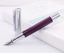 Fuliwen 2030 Carbon Fiber Fountain Pen , High Quality Medium Nib Purple Color