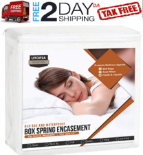 Matress Protector Box Spring Encasement Zippered Cover Pad Bed Bug Protection