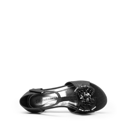 Girls Sandals Floral-Embellished Glitter Featuring a Low Heel T-Strap Design - Picture 13 of 22