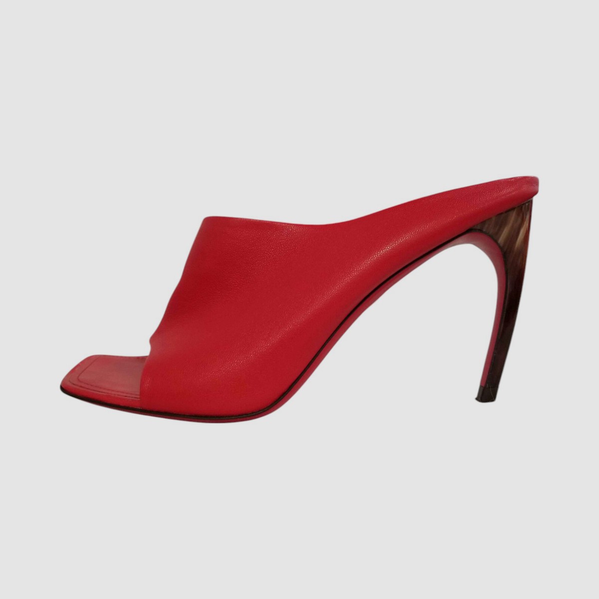 Salvatore Ferragamo Women Red Nymphe Asymmetrical Leather Mule