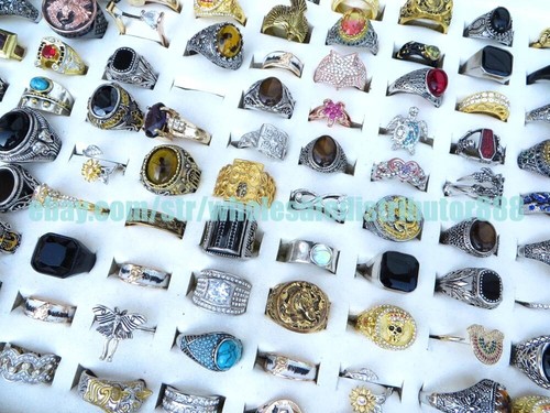 22pcs rings cz rhinestone faux gem bulk lot jewelry wholesale - Picture 2 of 12