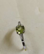 Peridot Ring-Handmade Silver Ring925 Sterling Silver with white rhodium Ring