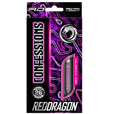 RED DRAGON Confessions Pink Tungsten Darts Set 26g,28g,30g Flights