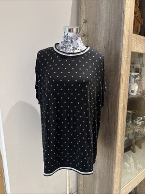 Shirt von Essentials by Tchibo Gr.48/50 für Damen Schwarz Floral