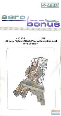 ARSAB480176 1:48 AeroBonus US Navy Fighter Pilot with Ejection Seat for F-18E