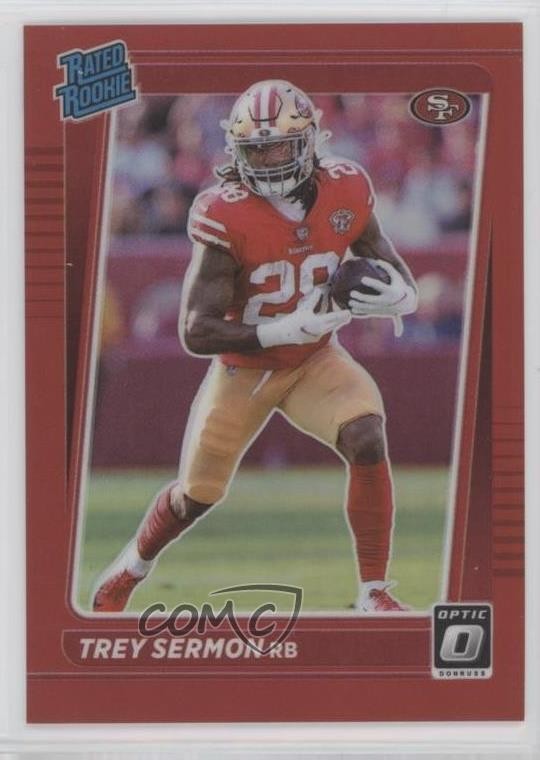 2021 Panini Donruss Optic Rated Red Prizm 92/99 Trey Sermon #224 Rookie RC 4f5