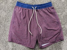 Fair Harbor Swim Trunks Men  s L Large Lined Liner Red Blue Waves Boardshorts