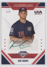 2020 Panini USA Baseball Stars & Stripes Green Ink 5/5 Kade Grundy Auto uk2