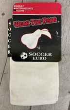 PearSox Youth 100 Stretch Yarn Soccer Socks White Navy Blue