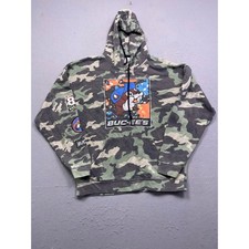 Buc-ee's Hoodie Cotton Blend Camouflage Green Large Mens
