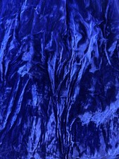 Royal Blue color crushed Velvet Fabric By the Yard 48" W