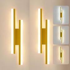 2X Modern LED Wall Lamp 40cm 3000K/4500K/6500K Sconce Light Hallway Bedroom Gold