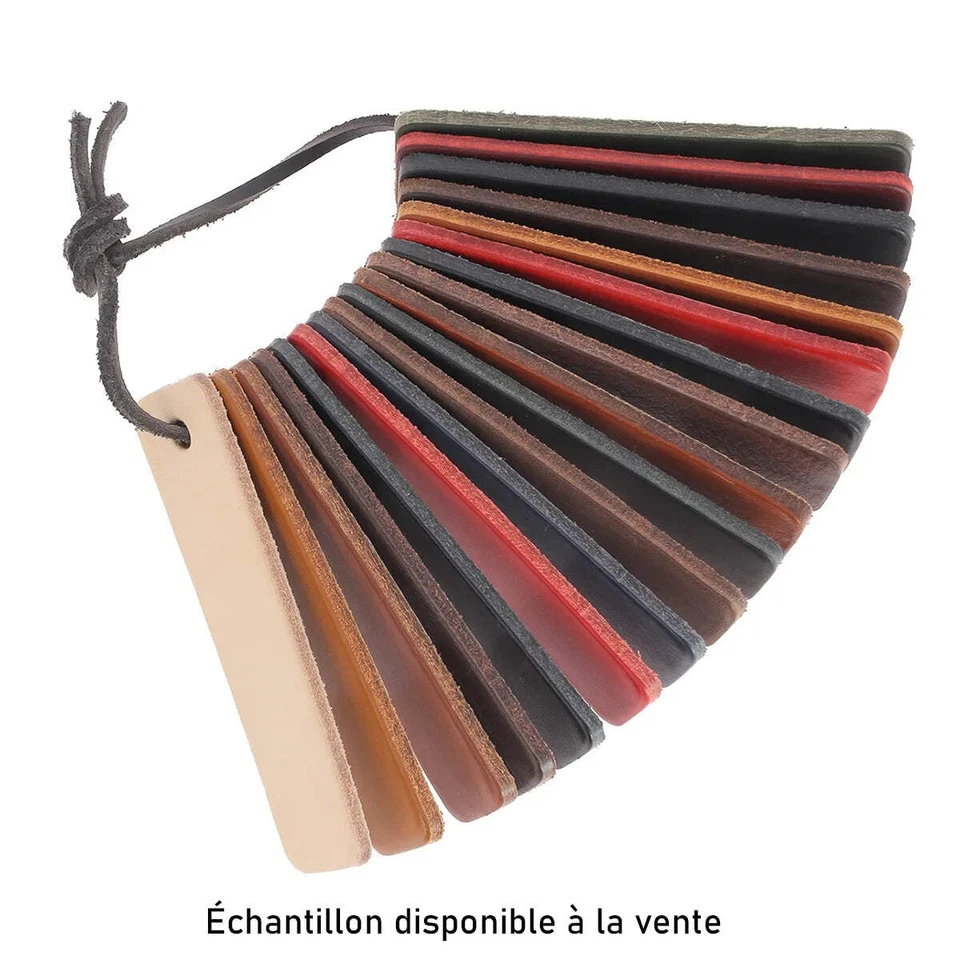 Lanière en cuir de collet tannage végétal - MARRON CHOCOLAT - Ép 3,4mm - Photo 4/4