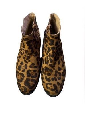 Time& tru Leopard Print Ankle Boots size 10