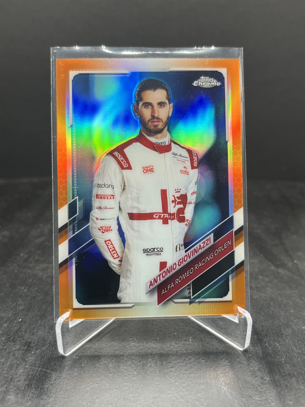2021 Topps Chrome F1 Antonio Giovinazzi Portrait Orange Refractor 05/25 #16