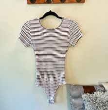 Hollister Cutout Striped Bodysuit Size Medium
