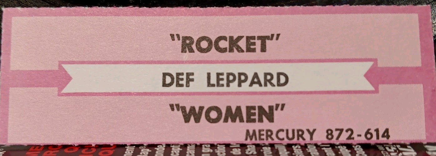 Def Leppard, Rocket, 7", ORIG PS,  RARE JUKEBOX TITLE STRIP  - NM MINUS!!