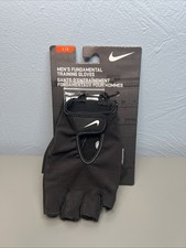 NEW Nike Fundamental Training Gloves Black/White Half Finger Workout Mens Large