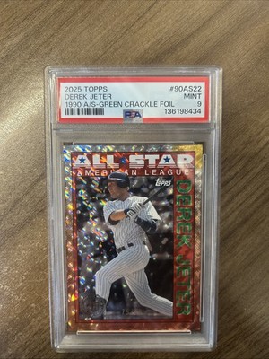 2025 Topps Derek Jeter All Star Green Crackle Foil 75/99 MINT