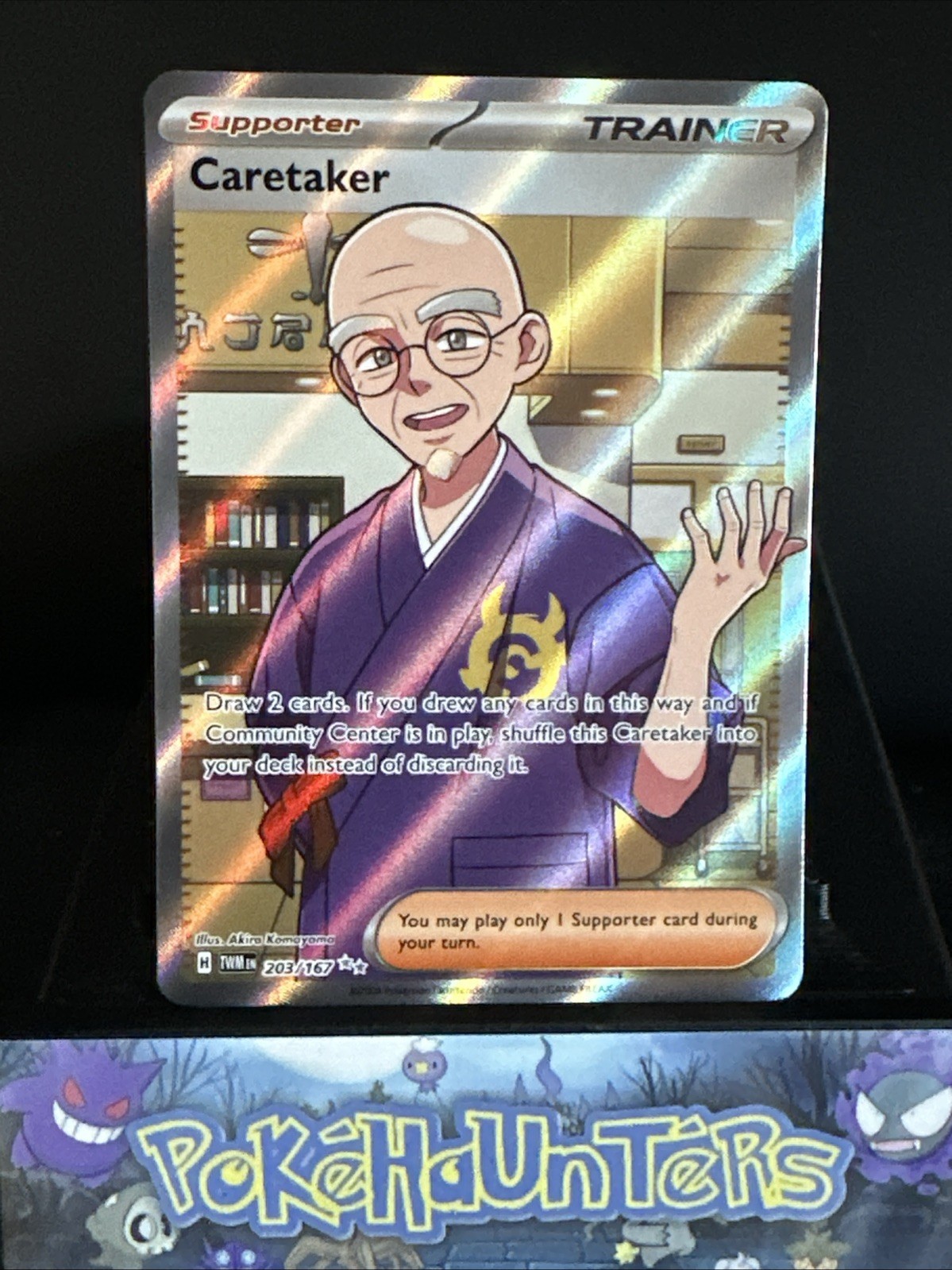 Pokemon Card Caretaker 203/167 Twilight Masquerade Full Art Near Mint