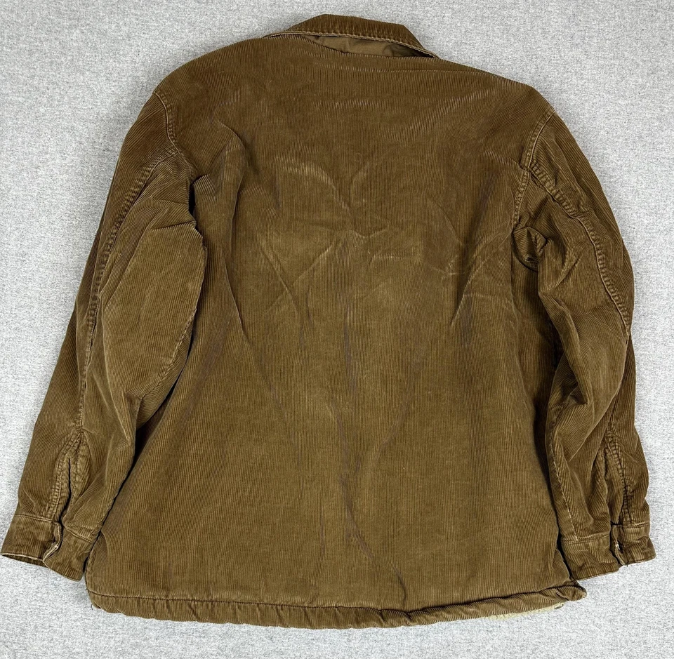 Abrigo Chaqueta Para Hombres Grande Marrón Pana Sherpa Forrado Tareas Antiguo Azul Marino Pintores Campo Foto 4 de 4