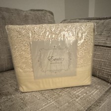 Set lenzuola Highgate Manor Estate California King 100% cotone pizzo beige