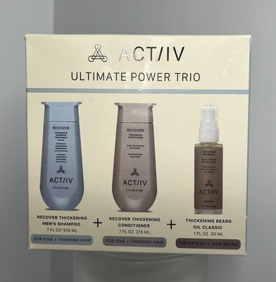 ACTIIV Ultimate Power Trio, Shampoo, + Conditioner, +Beard Oil