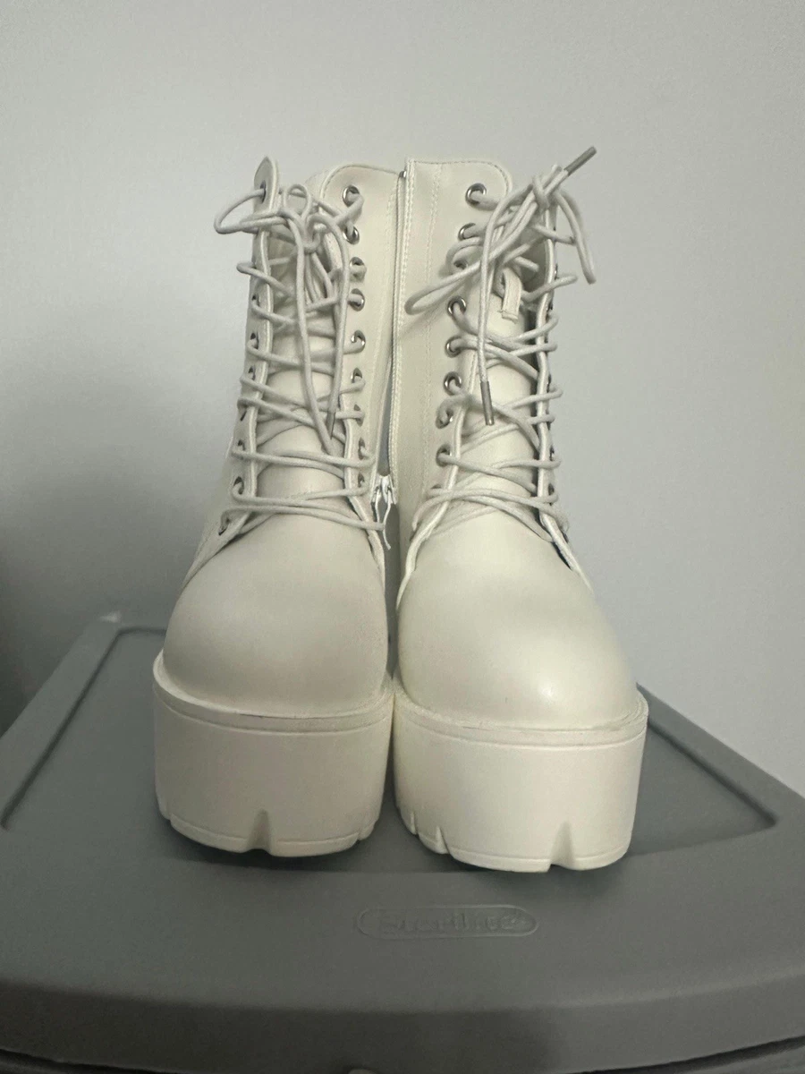 White Leather Boots for Women for sale - eBay