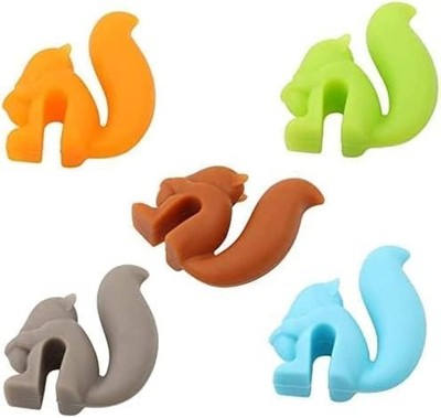 5-Pack Cute Squirrel Silicone Tea Bag Holders, Squirrel Drink Markers, Tea Ba...