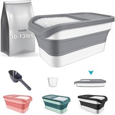 Pet Food Storage Containers Collapsible Cat Food Container W/ Transparent