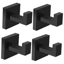 Pack Towel Hooks Hand Towel Holder for Bathroom Wall Livingroom Square 4 Black