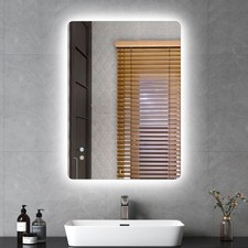 500x700 800x600 LED Light Bathroom Mirror Anti-Fog Dimmable Wall Mount Rectangle