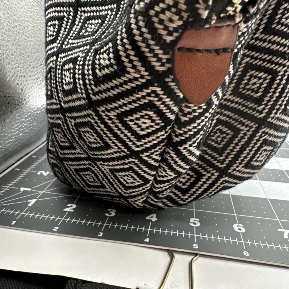 Sole Society Cartera Bolso Grande Bolso de Mano Negro Blanco Tela Cuerpo Bolso Fin de Semana Foto 3 de 4