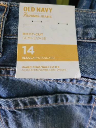 Old Navy Girls Famous Bootcut Medium Wash Adjustable Denim Jeans Size 14 NEW - Picture 7 of 8