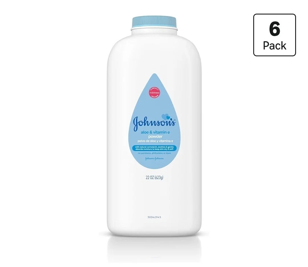 Johnson's Baby Powder with Naturally Derived Cornstarch Aloe & Vitamin E, 22 Oz