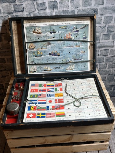 Vintage 1930 Knapp Electric Questioner & Telegraph Game 15 Cards As Is - Picture 2 of 8