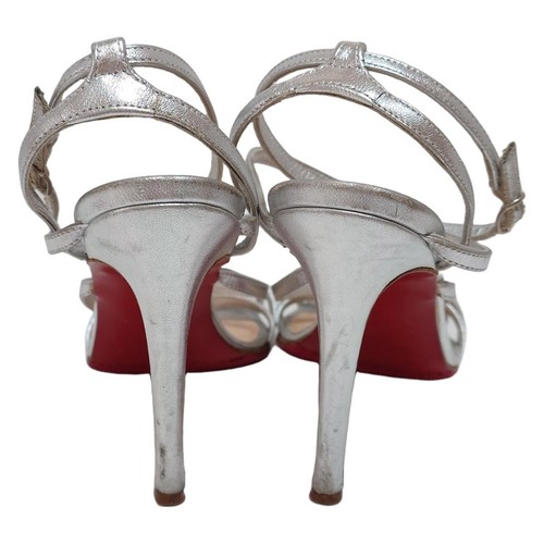 Auténticas sandalias CHRISTIAN LOUBOUTIN - de cuero plateado para mujer - Imagen 3 de 8