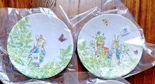 Disney Pottery Barn Plate Peter rabbit Easter holiday Bunny gift school SET 2 !