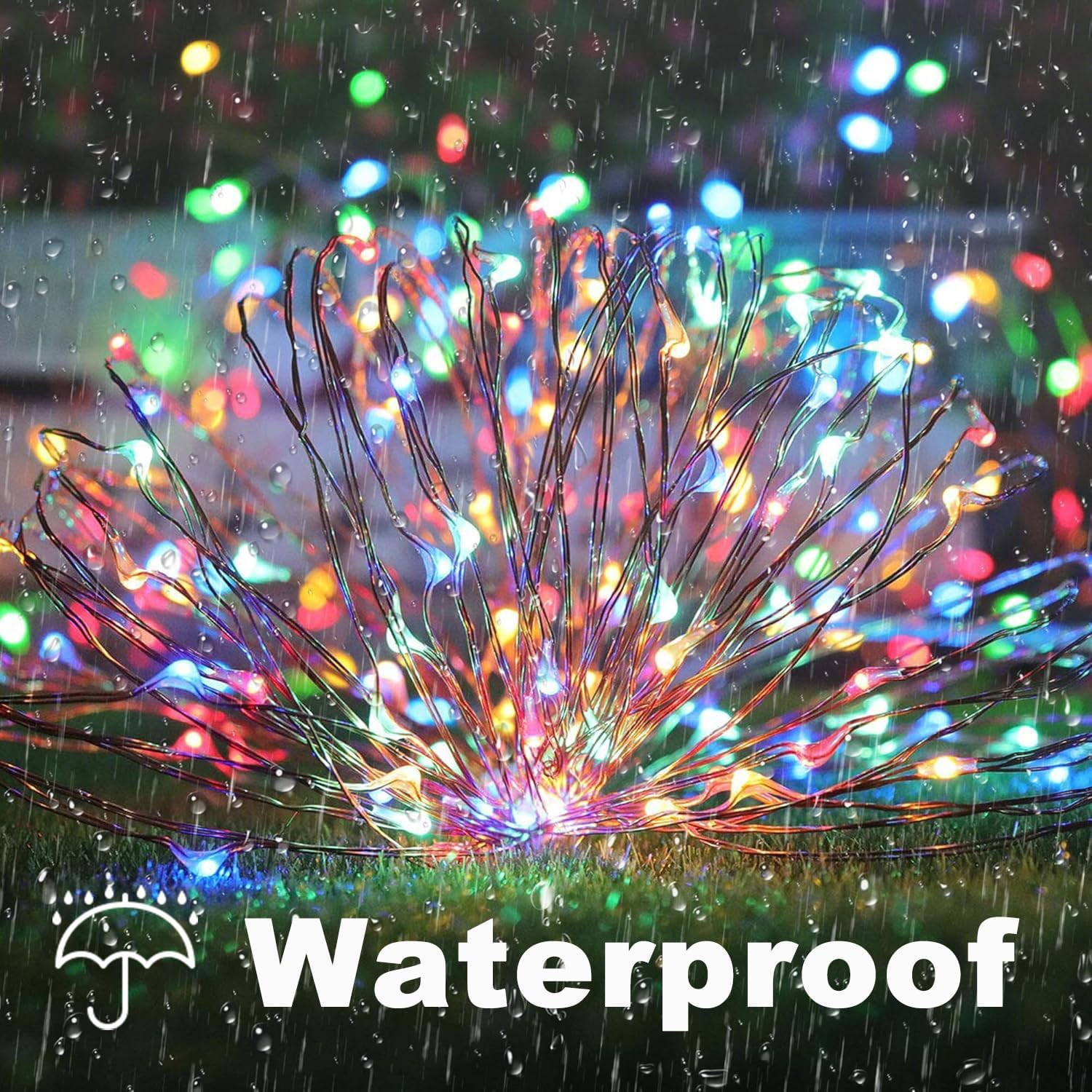 Solar String Lights Outdoor - 2 Pack Total 66Ft 200LED Solar Fairy Lights Waterp