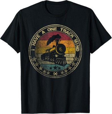 I Have A One Track Mind Train Retro Engine Model Railroad T-Shirt