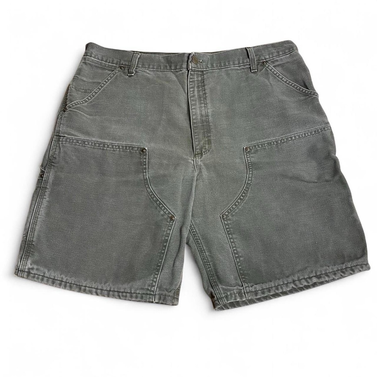 Vintage Carhartt Double Knee Carpenter Shorts B80 Mos Green Size