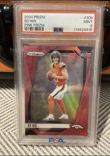 2024 Prizm Pink Bo Nix PSA 9