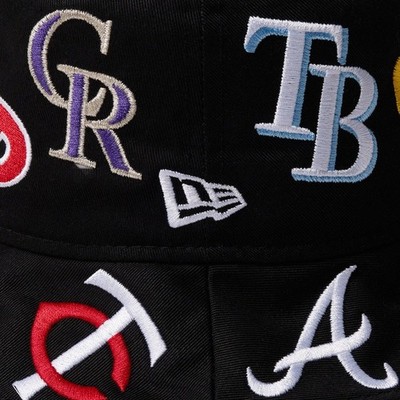 NEW ERA Bucket hat 01 Embroidery Team Logo Allover MLB Black