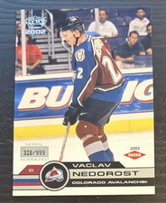 2001-02 Pacific Hockey VACLAV NEDOROST Rookie Card RC /999 #455 Avalanche. rookie card picture