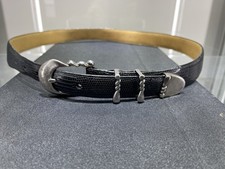 RARE VINTAGE ALEXIS KIRK GENUINE LIZARD SKIN BELT  STERLING BUCKLE PIECES 57g