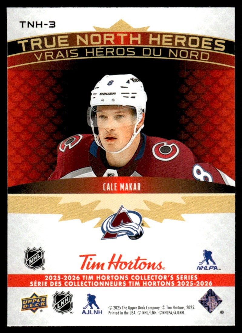 2025-26 Upper Deck Tim Hortons True North Heroes Cale Makar