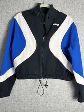 Formula 1 F1 x PacSun Colorblock Cropped Zip Up Sweatshirt Jacket Blue Black XS