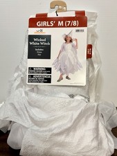 Wicked White Witch Costume Comes With Dress And Hat Girls Size M 7/8