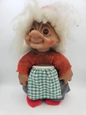 Vintage Thomas Dam Grandma Claus Troll Doll 1977 Made In Denmark 14 Inches