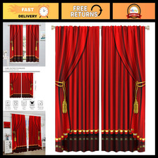 Red Theater Curtains 84x84in | Stage Show Drapes for Living Room & Bedroom